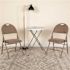 Flash Furniture Beige Fabric/Beige Frame Metal Folding Chair (2-Pack)