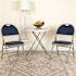 Flash Furniture Navy Fabric/Gray Frame Metal Folding Chair (2-Pack)
