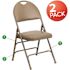 Flash Furniture Beige Vinyl/Beige Frame Metal Folding Chair (2-Pack)