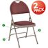 Flash Furniture Burgundy Fabric/Gray Frame Metal Folding Chair (2-Pack)
