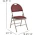 Flash Furniture Burgundy Fabric/Gray Frame Metal Folding Chair (2-Pack)