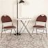 Flash Furniture Burgundy Fabric/Gray Frame Metal Folding Chair (2-Pack)