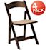 Hercules Series Fruitwood Folding Event Chairs with Padded Seat, Modern Wooden Folding Banquet Chairs (Set of 4)