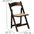 Hercules Series Fruitwood Folding Event Chairs with Padded Seat, Modern Wooden Folding Banquet Chairs (Set of 4)