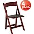 Flash Furniture Mahogany Wood Folding Chair (4-Pack)