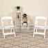 White Hercules Series Beechwood Folding Event Chairs with Padded Seat, Modern Wooden Folding Banquet Chairs (Set of 4)
