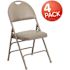 Flash Furniture Gray Vinyl/Gray Frame Metal Folding Chair (4-Pack)