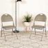 Flash Furniture Gray Vinyl/Gray Frame Metal Folding Chair (4-Pack)