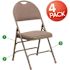 Flash Furniture Beige Fabric/Beige Frame Metal Folding Chair (4-Pack)