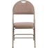 Flash Furniture Beige Fabric/Beige Frame Metal Folding Chair (4-Pack)