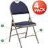 Flash Furniture Navy Fabric/Gray Frame Metal Folding Chair (4-Pack)