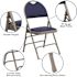 Flash Furniture Navy Fabric/Gray Frame Metal Folding Chair (4-Pack)