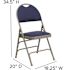 Flash Furniture Navy Fabric/Gray Frame Metal Folding Chair (4-Pack)