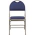 Flash Furniture Navy Fabric/Gray Frame Metal Folding Chair (4-Pack)