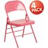 Flash Furniture Bubblegum Pink Metal Folding Chair (4-Pack)
