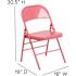 Flash Furniture Bubblegum Pink Metal Folding Chair (4-Pack)