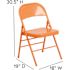 Flash Furniture Orange Marmalade Metal Folding Chair (4-Pack)