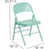 Flash Furniture Tantalizing Teal Metal Folding Chair (4-Pack)