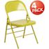 Flash Furniture Twisted Citron Metal Folding Chair (4-Pack)