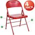 Flash Furniture Red Metal Folding Chair (4-Pack)