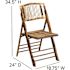 Bohemian Bamboo Folding Dining Chairs with Curved Backs, Modern Bamboo Folding Chairs for Dining and Events (Set of 4)