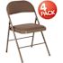 Flash Furniture Beige Metal Folding Chair (4-Pack)