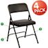 Flash Furniture Black Vinyl/Black Frame Metal Folding Chair (4-Pack)