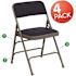 Navy Hercules Series Sheldon Metal Folding Chairs with Cushioned Seat, Fabric Upholstered Event Chairs (Set of 4)