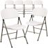 White Hercules Series Plastic Folding Event Chairs with Textured Seats, Lightweight Plastic Folding Chairs (Set of 6)