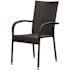 BALKENE HOME Morgan Stacking Resin Wicker Outdoor Dining Chair in Black (4-Pack)