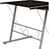 Carnegy Avenue 83.5 in. L-Shaped Black/Silver Computer Desks with Glass Top