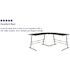 Carnegy Avenue 83.5 in. L-Shaped Black/Silver Computer Desks with Glass Top