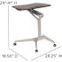Carnegy Avenue 28.3 in. Rectangular Black/Silver Laptop Desks with Adjustable Height