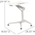 Carnegy Avenue 28.3 in. Rectangular White/Silver Laptop Desks with Adjustable Height