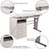 Carnegy Avenue 47.25 in. White Rectangular 3 -Drawer Computer Desk with Keyboard Tray