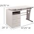 Carnegy Avenue 47.25 in. White Rectangular 3 -Drawer Computer Desk with Keyboard Tray