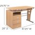Carnegy Avenue 47.25 in. Maple Rectangular 3 -Drawer Computer Desk with Keyboard Tray