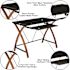 Carnegy Avenue 35.5 in. Rectangular Black/Brown Computer Desks with Keyboard Tray