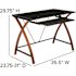 Carnegy Avenue 35.5 in. Rectangular Black/Brown Computer Desks with Keyboard Tray