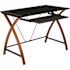 Carnegy Avenue 35.5 in. Rectangular Black/Brown Computer Desks with Keyboard Tray
