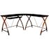 Carnegy Avenue 83.3 in. L-Shaped Black/Brown Computer Desks with Keyboard Tray