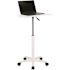 Carnegy Avenue 25.5 in. U-Shaped White/Silver Laptop Desks with Adjustable Height