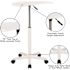 Carnegy Avenue 25.5 in. U-Shaped White/Silver Laptop Desks with Adjustable Height