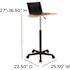 Carnegy Avenue 25.5 in. U-Shaped Maple/Black Laptop Desks with Adjustable Height