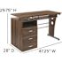 Carnegy Avenue 47.25 in. Rustic Walnut Rectangular 3 -Drawer Computer Desk with Keyboard Tray