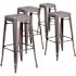 Carnegy Avenue 30.25 in. Clear Coated Bar Stool (Set of 4)