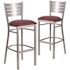Carnegy Avenue 29 in. Burgundy Vinyl Seat/Silver Frame Bar Stool (Set of 2)