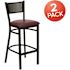Carnegy Avenue 30.25 in. Burgundy Vinyl Seat/Black Metal Frame Bar Stool (Set of 2)