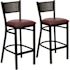 Carnegy Avenue 30.25 in. Burgundy Vinyl Seat/Black Metal Frame Bar Stool (Set of 2)