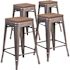 Carnegy Avenue 24.25 in. Clear Coated Bar Stool (Set of 4)